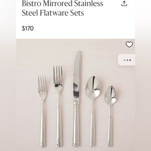 Fortessa - Bistro 20 Piece Flatware Set - Stainless Steal Mirror - NWT in Box